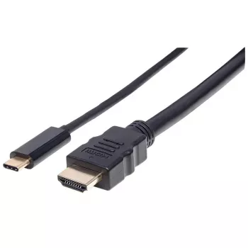 Manhattan USB-C į HDMI kabelis, 4K@30Hz, 2m, juodas, vyriškas į vyrišką, trejų metų garantija