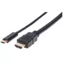 Manhattan USB-C į HDMI kabelis, 4K@30Hz, 2m, juodas, vyriškas į vyrišką, trejų metų garantija