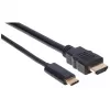Manhattan USB-C į HDMI kabelis, 4K@30Hz, 2m, juodas, vyriškas į vyrišką, trejų metų garantija