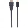 Manhattan USB-C į HDMI kabelis, 4K@30Hz, 2m, juodas, vyriškas į vyrišką, trejų metų garantija