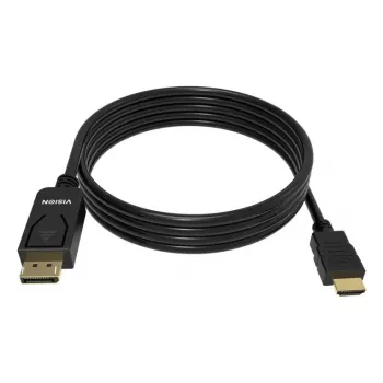 Vaizdo kabelio adapteris VISION TC 2MDPHDMI8K/BL — 2 m DisplayPort į HDMI, 6 mm, juodas