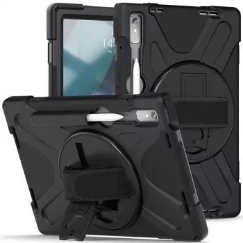 Dėklas planšetei eSTUFF, skirtas Lenovo Tab P11 Pro, polikarbonatas, 29,2 cm (11,5 colio) ekranui, 2 stovo padėtys, juoda