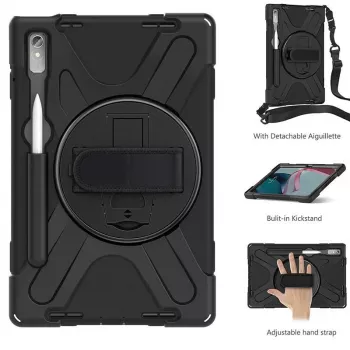 Dėklas planšetei eSTUFF, skirtas Lenovo Tab P11 Pro, polikarbonatas, 29,2 cm (11,5 colio) ekranui, 2 stovo padėtys, juoda