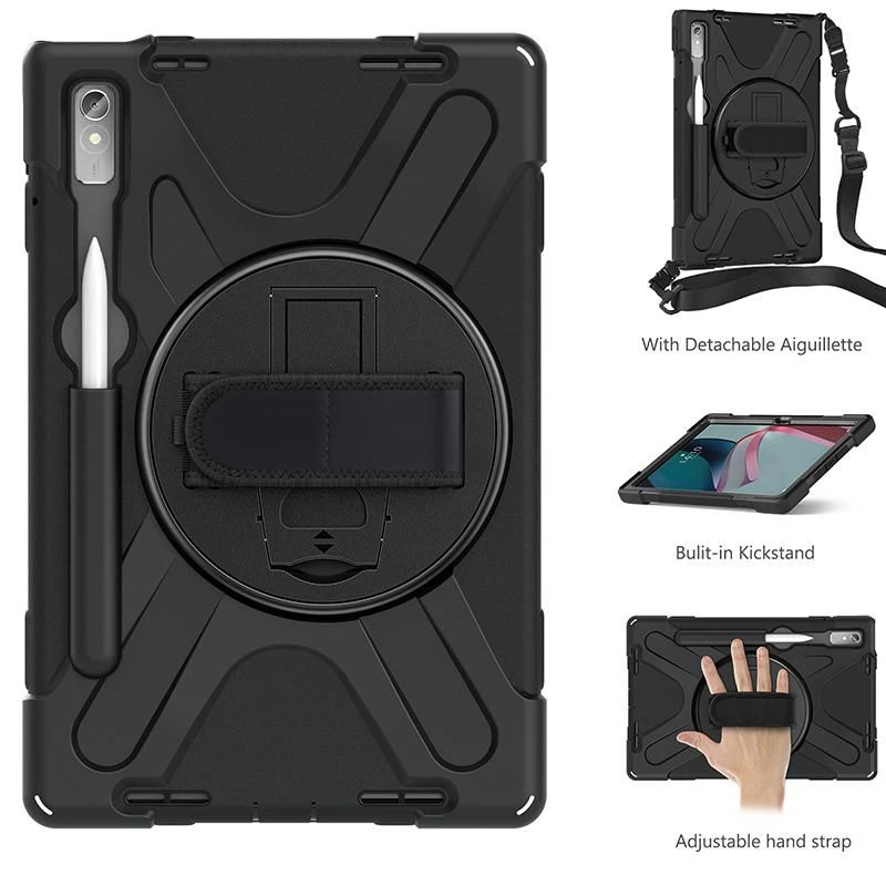 Dėklas planšetei eSTUFF, skirtas Lenovo Tab P11 Pro, polikarbonatas, 29,2 cm (11,5 colio) ekranui, 2 stovo padėtys, juoda