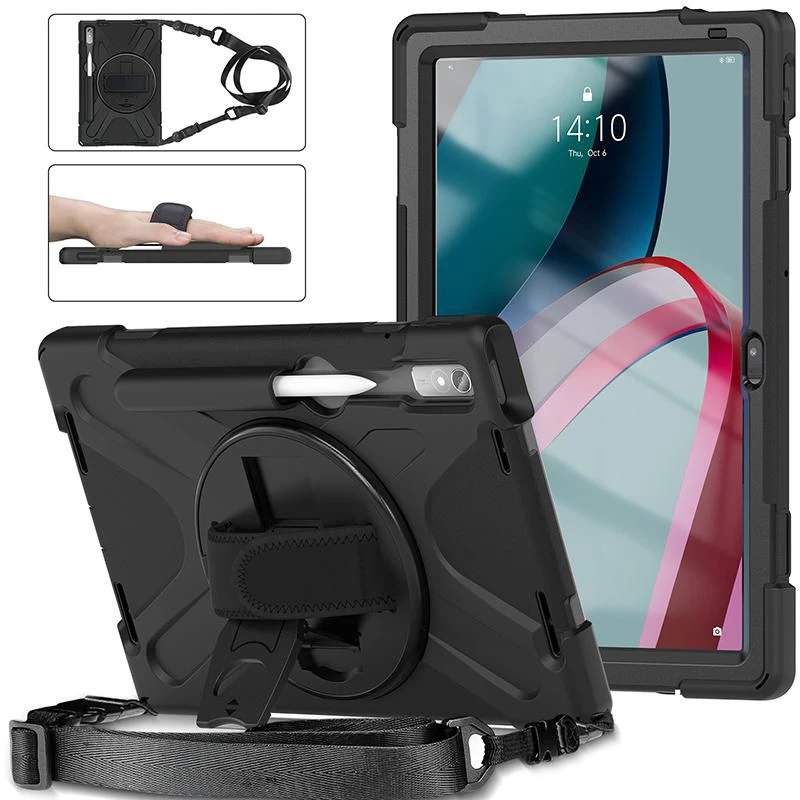 Dėklas planšetei eSTUFF, skirtas Lenovo Tab P11 Pro, polikarbonatas, 29,2 cm (11,5 colio) ekranui, 2 stovo padėtys, juoda