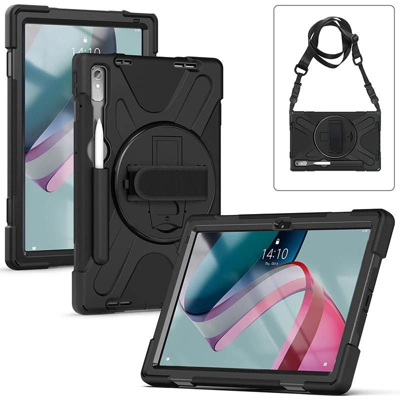 Dėklas planšetei eSTUFF, skirtas Lenovo Tab P11 Pro, polikarbonatas, 29,2 cm (11,5 colio) ekranui, 2 stovo padėtys, juoda