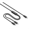 Manhattan Dual USB-C į USB-C įkrovimo laidas, 100W, 2m, vyriškas į du vyriškus, išmanusis galios daliklis, įkrauna du įrenginius iš vieno USB-C PD prievado