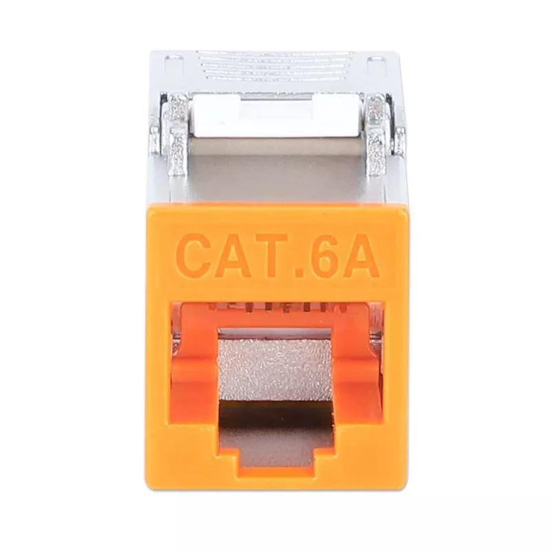 Intellinet Cat6a 10G ekranuotas bekontaktis plonas Keystone lizdas, oranžinis