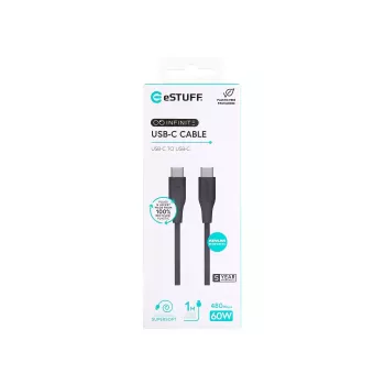 eSTUFF ES604180 USB-C laidas USB 2.0 1 m Juodas