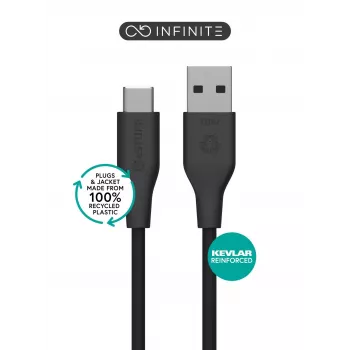 USB laidas USB 2.0 1 m USB-C į USB-A juodas eSTUFF ES605180-BULK