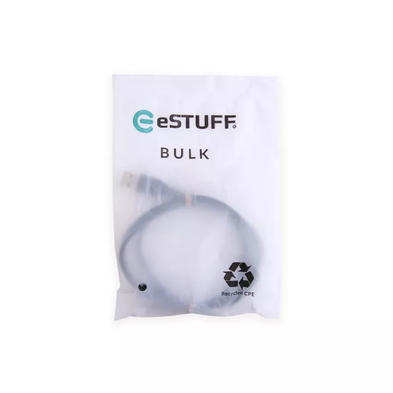 USB laidas USB 2.0 1 m USB-C į USB-A juodas eSTUFF ES605180-BULK