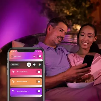 Philips Hue White and Colour Ambience Resonate LED lauko sieninis šviestuvas juodas