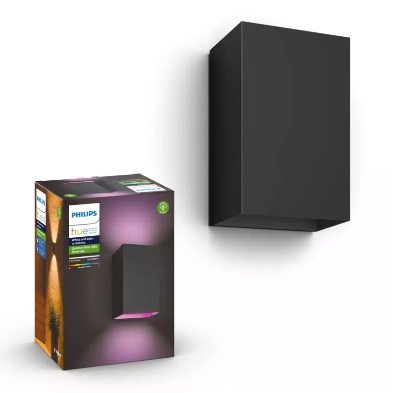 Philips Hue White and Colour Ambience Resonate LED lauko sieninis šviestuvas juodas