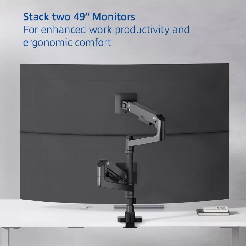 ACT monitorių laikiklis 49 colių biuro premium, dujinė spyruoklė, stovo montavimas, 2 monitoriai