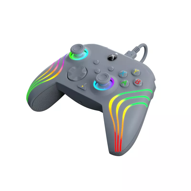 PDP Afterglow Wave pilkas USB žaidimų pultas, analoginis / skaitmeninis, PC, Xbox One, Xbox Series S, Xbox Series X