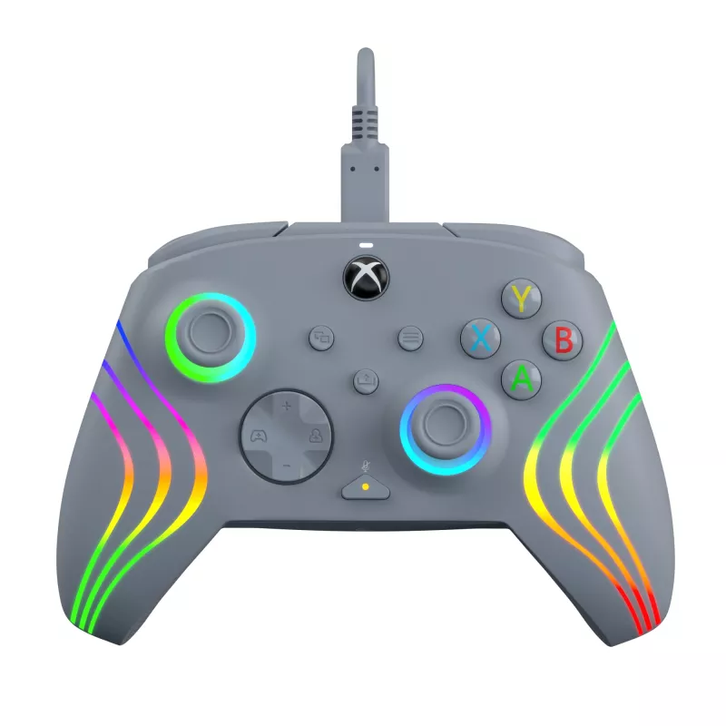 PDP Afterglow Wave pilkas USB žaidimų pultas, analoginis / skaitmeninis, PC, Xbox One, Xbox Series S, Xbox Series X