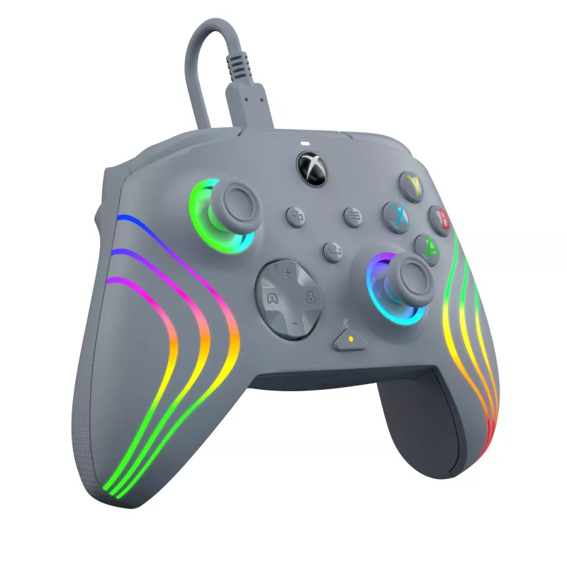 PDP Afterglow Wave pilkas USB žaidimų pultas, analoginis / skaitmeninis, PC, Xbox One, Xbox Series S, Xbox Series X