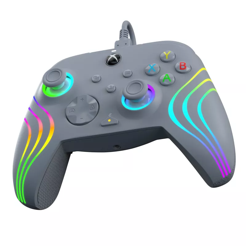 PDP Afterglow Wave pilkas USB žaidimų pultas, analoginis / skaitmeninis, PC, Xbox One, Xbox Series S, Xbox Series X