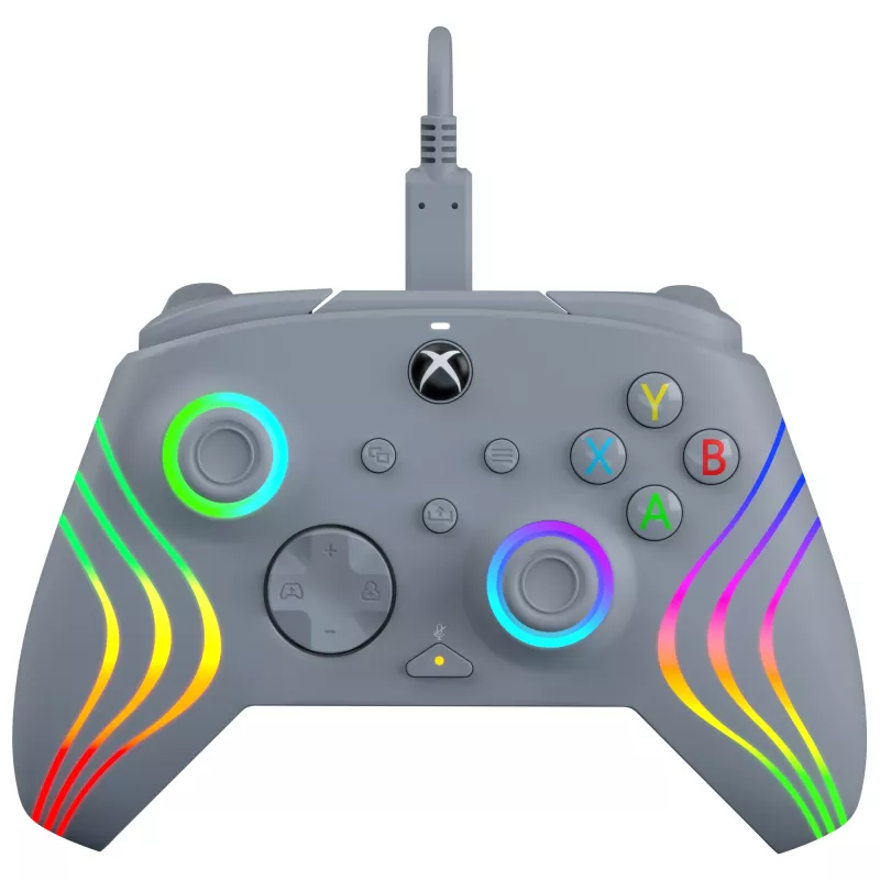 PDP Afterglow Wave pilkas USB žaidimų pultas, analoginis / skaitmeninis, PC, Xbox One, Xbox Series S, Xbox Series X