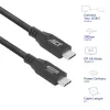 ACT USB4 20Gbps 240W USB Type-C laidas, 2 metrai, USB C, USB C, USB4 Gen 2x2, 20 Gbit/s, Juoda