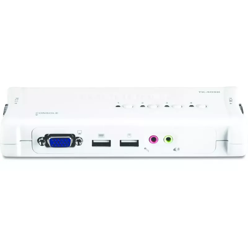 KVM jungiklis Trendnet TK-409K 4 prievadų USB VGA 2048x1536 1.6 m laidinis mėlynas