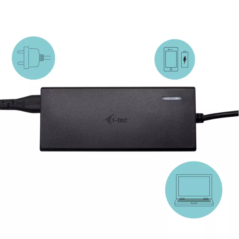 i-tec Metal USB-C Nano Dock HDMI/VGA su LAN ir Universalus 77 W įkroviklis