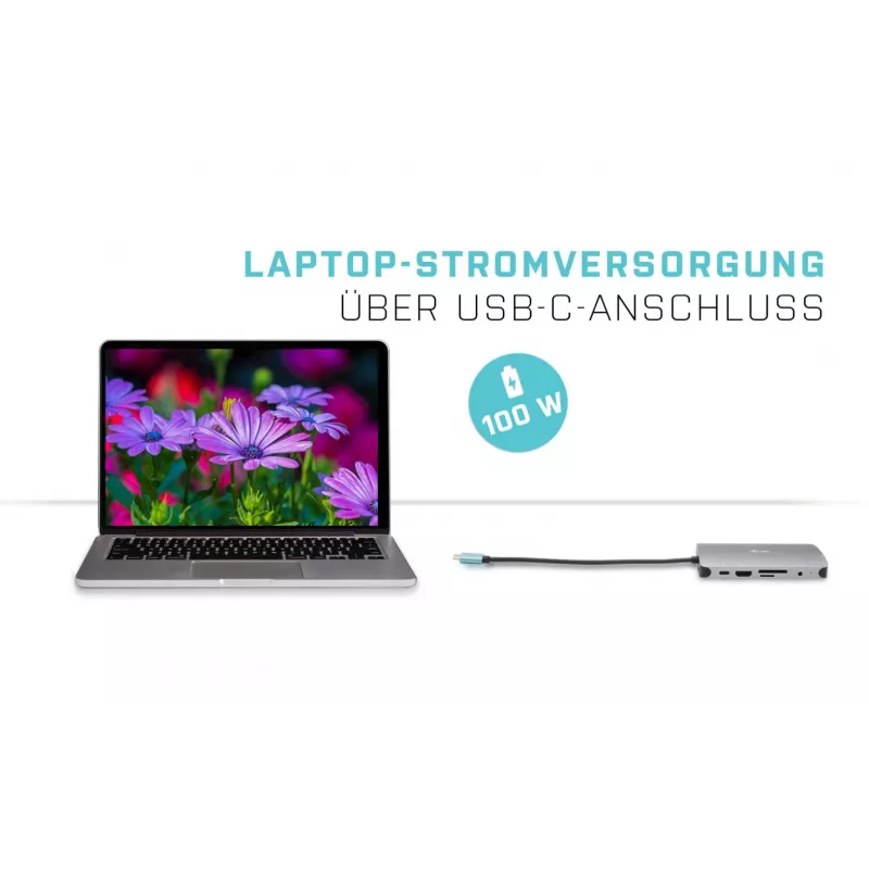 i-tec Metal USB-C Nano Dock HDMI/VGA su LAN ir Universalus 77 W įkroviklis
