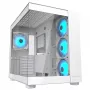 PC korpusas Midi Tower Cougar FV150 ARGB Baltas — ATX/Micro-ATX/Mini-ITX, 3x120mm priekyje, 1x120mm gale, 2x3.5 colio + 2x2.5 colio vietos, USB 3.2 Gen1