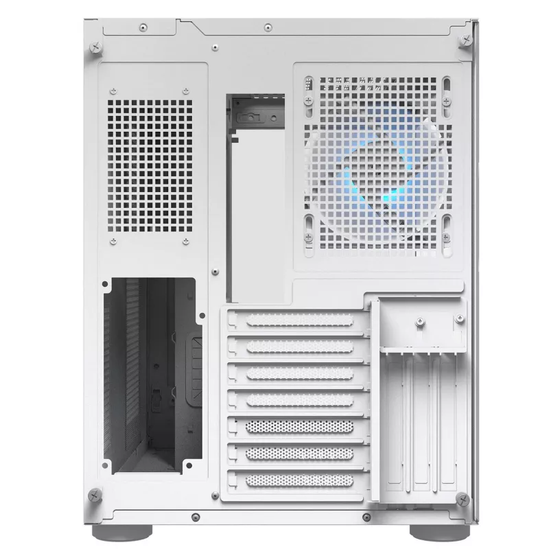 PC korpusas Midi Tower Cougar FV150 ARGB Baltas — ATX/Micro-ATX/Mini-ITX, 3x120mm priekyje, 1x120mm gale, 2x3.5 colio + 2x2.5 colio vietos, USB 3.2 Gen1