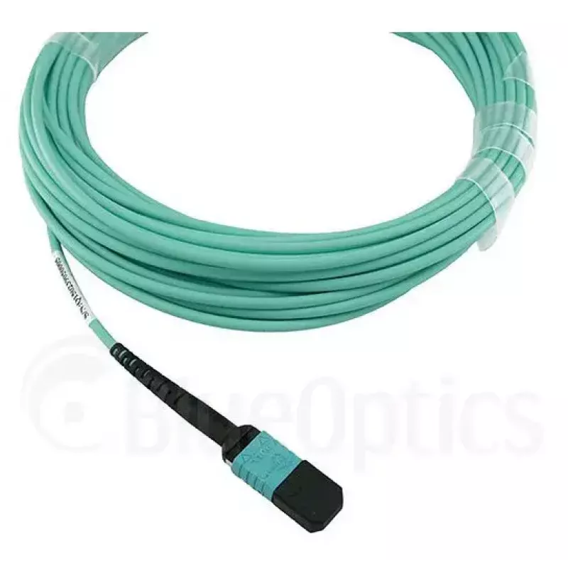 Šviesolaidinis kabelis BlueOptics MC6709309-010-BO 10 m OM3 MPO į 4×LC (50 µm) akvamarinas
