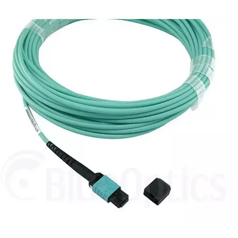 Šviesolaidinis kabelis BlueOptics MC6709309-010-BO 10 m OM3 MPO į 4×LC (50 µm) akvamarinas