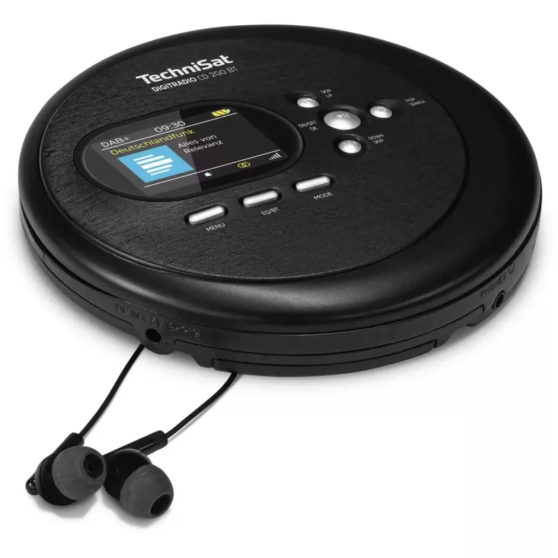 Nešiojamas CD grotuvas TechniSat DIGITRADIO CD 2GO BT juodas MP3 DAB+ FM