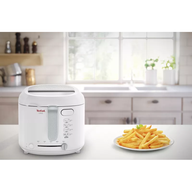 Tefal Uno FF203130 gruzdintuvė, vieno krepšelio, 1,8 L, 1600 W, balta