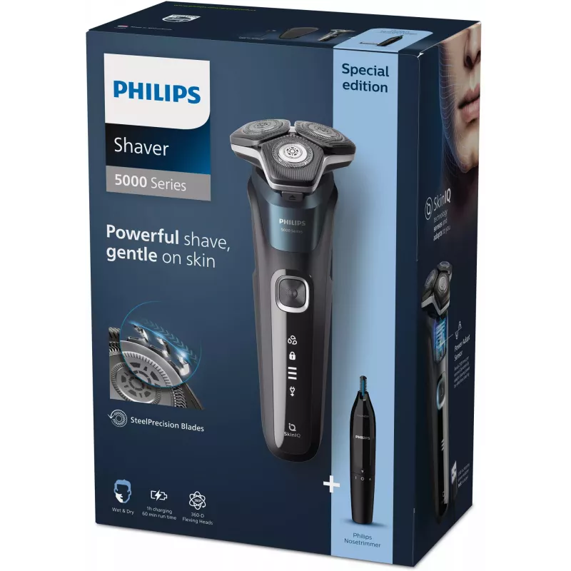 Elektrinis skustuvas Philips SHAVER Series 5000 S5889/11 šlapiam ir sausam skutimuisi su SteelPrecision ašmenimis
