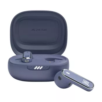 JBL LIVE FLEX Belaidės Ausinės Skambučiams/Muzikai Bluetooth Mėlyna
