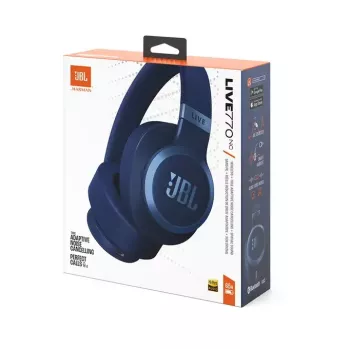 JBL Live 770NC belaidės ausinės ant galvos, skambučiams ir muzikai, Bluetooth, mėlyna
