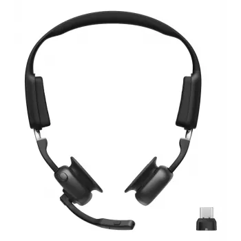 SHOKZ OpenMeet UC belaidės kaulinio laidumo ausinės su USB-C adapteriu vaizdo konferencijoms