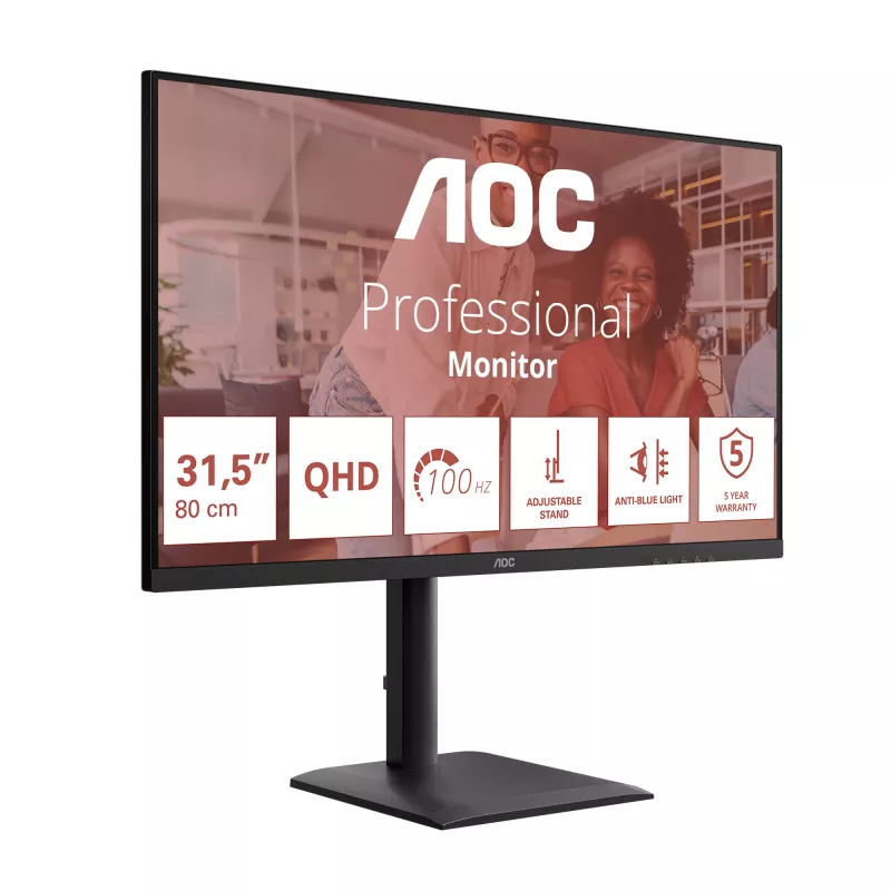 AOC E4 Q32E4U kompiuterio monitorius 80 cm (31,5 colio) 2560 x 1440 pikselių Quad HD LED juodas