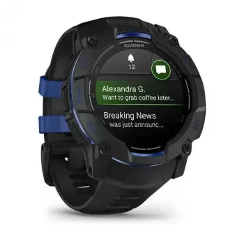 Garmin Instinct 3 AMOLED išmanusis laikrodis, 50 mm, Black/Bolt Blue, silikoninė apyrankė (010-03020-03)