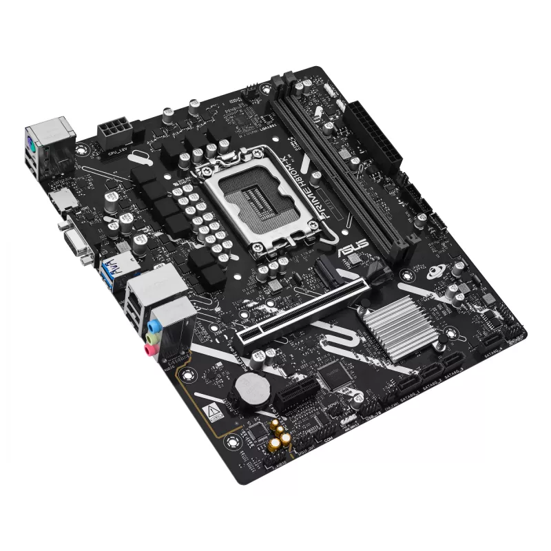 Motininė plokštė ASUS PRIME H810M-K — Intel H810, LGA 1851 (Socket V1), micro ATX, DDR5, iki 128 GB, M.2 ir SATA III, Gigabit Ethernet