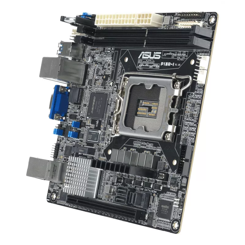 Pagrindinė plokštė ASUS P13R-I Mini ITX, Intel C262 mikroschemų rinkinys, LGA 1700, DDR5, 2x DIMM, 64 GB, 6x SATA III, 3x RJ-45