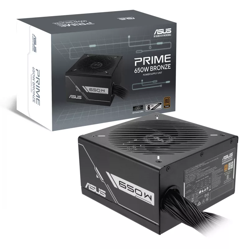Maitinimo blokas ASUS Prime 650W ATX 20+4 kontaktų, 80 PLUS Bronze, juodas, 13,5 cm ventiliatorius