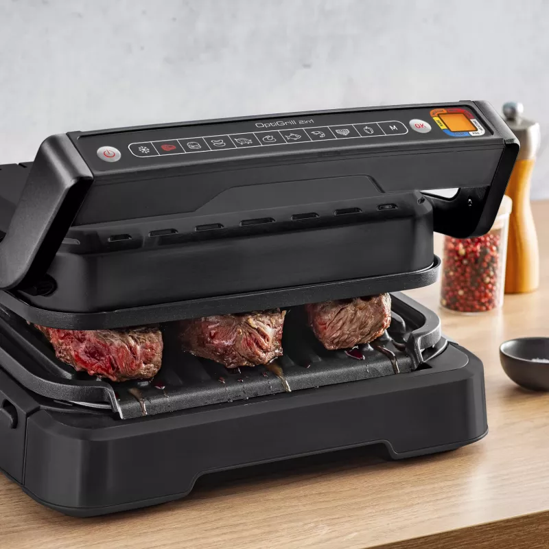 Kontaktinė grilio keptuvė Tefal OptiGrill 2in1 GC7728 2100W Juoda