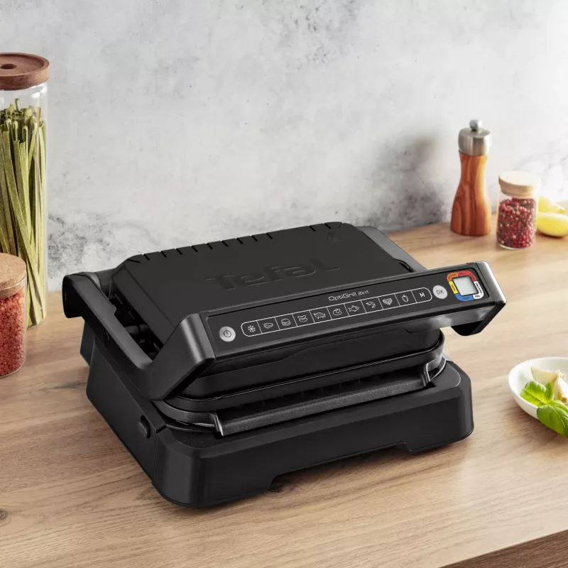Kontaktinė grilio keptuvė Tefal OptiGrill 2in1 GC7728 2100W Juoda