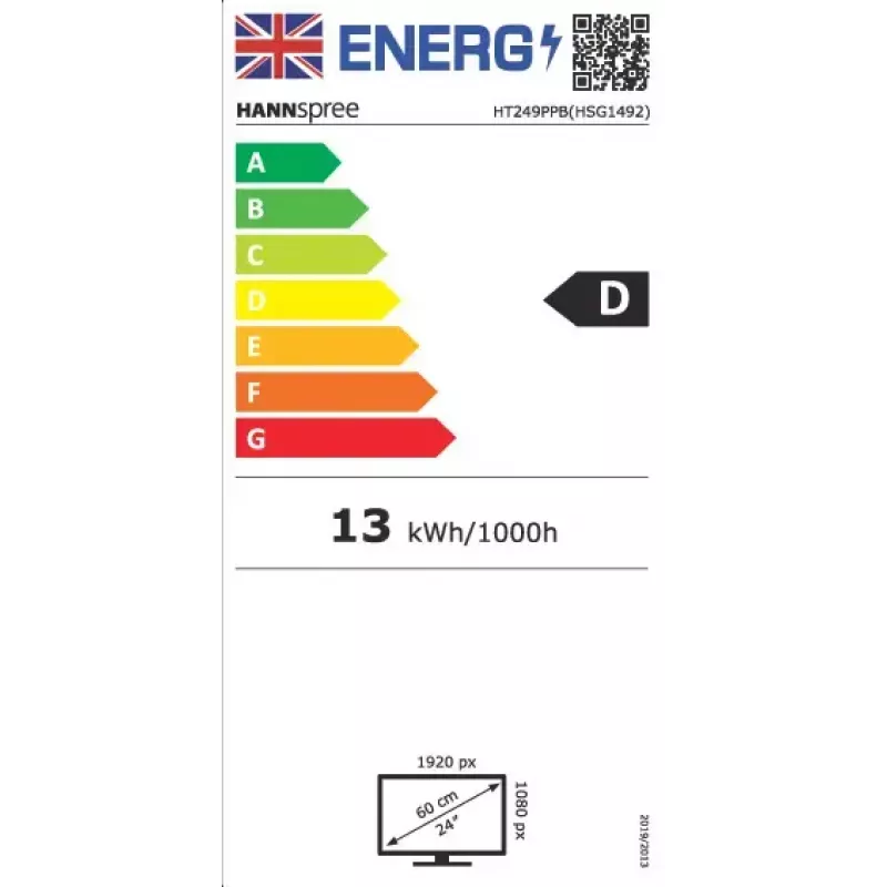 Monitorius Hannspree HT249PPB 23,8 colio Full HD LED liečiamasis ekranas, juodas