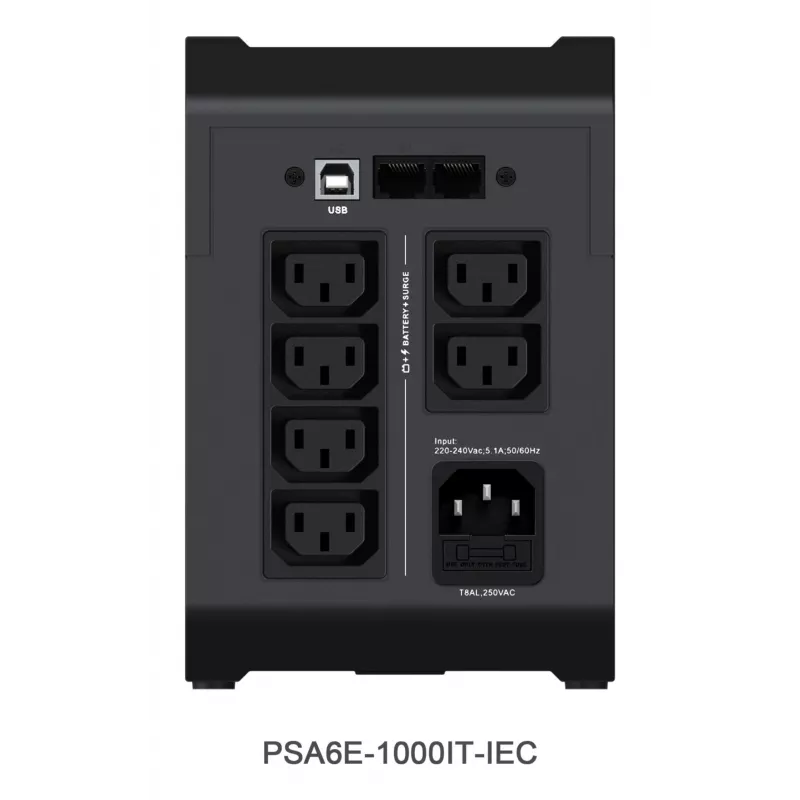 Vertiv PowerUPS 200 Essential PSA6E-1000IT-IEC nepertraukiamo maitinimo šaltinis, 1000VA/525W, linijinis interaktyvus