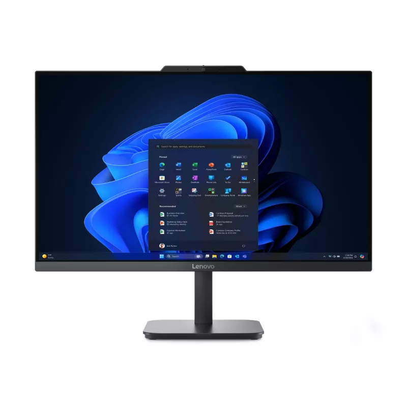 „Lenovo V100“ viskas viename kompiuteris, 23,8 colio Full HD IPS, Intel N100, 16 GB DDR5, 512 GB SSD, Windows 11 Pro, juodas