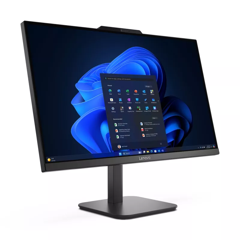 „Lenovo V100“ viskas viename kompiuteris, 23,8 colio Full HD IPS, Intel N100, 16 GB DDR5, 512 GB SSD, Windows 11 Pro, juodas
