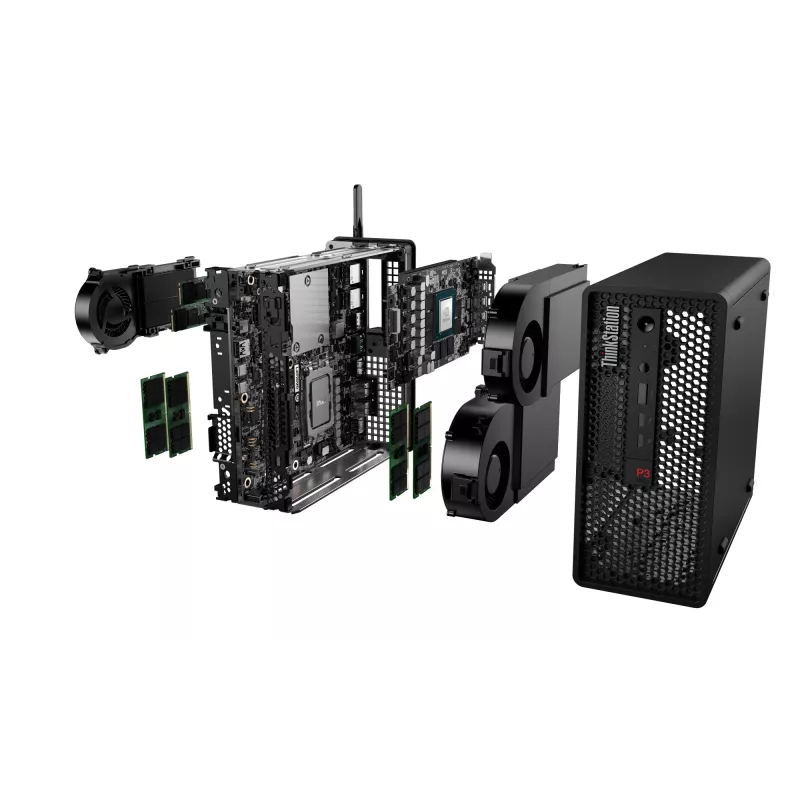 Lenovo ThinkStation P3 Ultra SFF Intel® Core™ i5-14600 32 GB DDR5 1 TB SSD NVIDIA RTX A400 Windows 11 Pro Mini bokštas Juoda