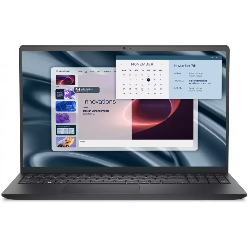 Nešiojamas kompiuteris DELL Pro 15 Essential PV15255 AMD Ryzen™ 3 7320U 39,6 cm (15,6 colio) Full HD 8 GB LPDDR5-SDRAM 512 GB SSD Wi-Fi 5 (802.11ac) Windows 11 Pro juodas